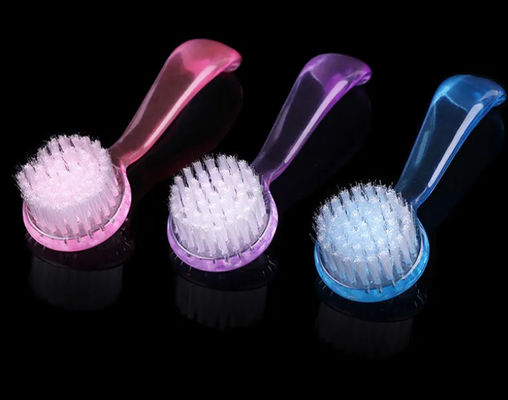 Remove Dust Makeup Washing Brush Manicure Professional Plastic Nail Art Dust Cleaning Brush With Cap Round Head
