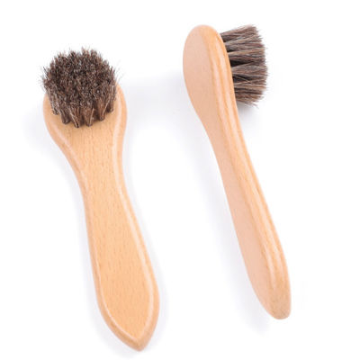 Soft Fur Shoe Brush Wooden Horsehair Brush Can Add Logo