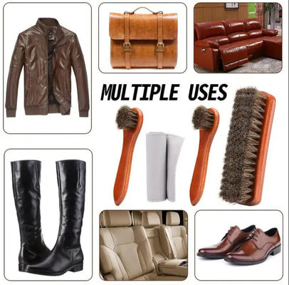 Soft Fur Shoe Brush Wooden Horsehair Brush Can Add Logo