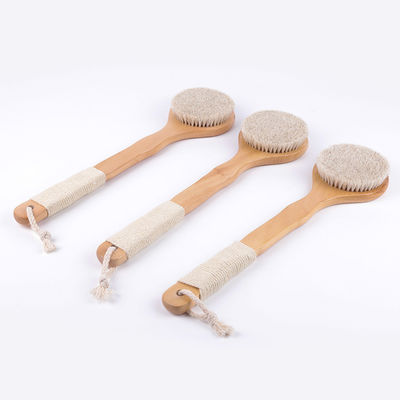 Dry Skin Brush Boar Bristles Baby Bath Brushes Body Back Cleaning Exfoliating Scrubber Bath Brush