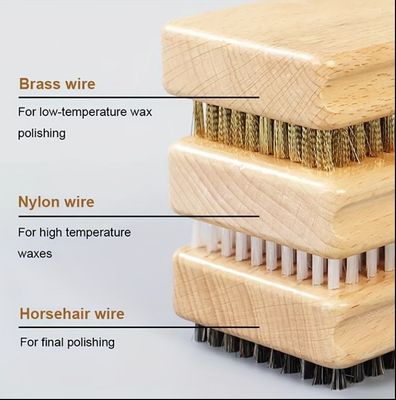 12*7cm Wooden Snowboard Wax Brushes Copper Wire Nylon Horsehair Bristle Snow Waxing Polishing Degreasing Snowsport Cleaning Tool