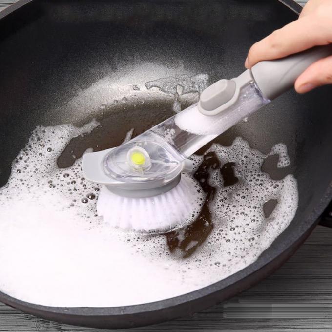 Type à double fonction brosse de nettoyage, outil de décapant de pot de cuisine, brosse de pot de brosse de lavage de plat de cuisine d'éponge de lavage de cuvette de plat d'épurateur